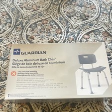 Guardian Deluxe Aluminum Adjustable Height Shower/Bath Chair Backrest 400lb Gray