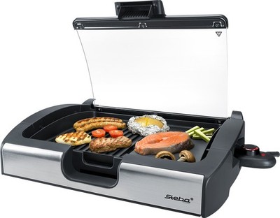 Steba VG 200 | BBQ Tischgrill | 29x40 cm | Glas | Alu Druckguß Grillplatte