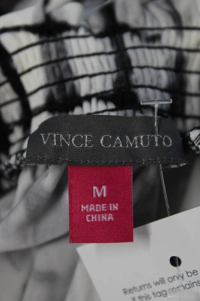 Mono Vince Camuto para mujer negro a rayas cuello cuadrado sin mangas talla M Foto 4 de 4