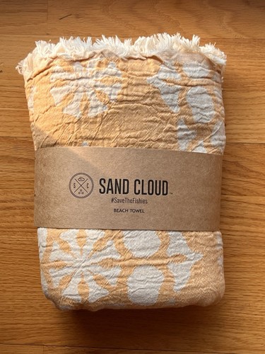 NEU Sandwolke Bio Baumwolle Strandtuch Retro Design Handtuch 51x70 #SaveTheFishies