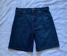 Black Label - Dark Wash Y2K Embroidered Baggy Jean Shorts - Men's Size 40