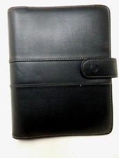 Franklin Covey Black Classic Planner Organizer Binder 7~1.5"