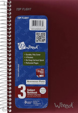 Wired 3-Subject Notebook, 120 Sheet