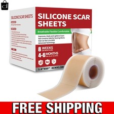 Silicone Scar Sheets, 1.6"x60" Roll-1.5M Silicone Scar Tape for Surgical Scar