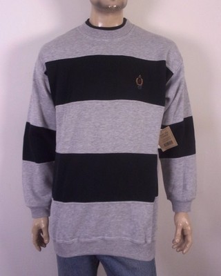 vintage 80s 90s NWT new Deadstock Bugle Boy Colorblock Sweatshirt Wide Stripe L