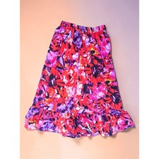 Gypsy Love Size Large Boho Tiered Maxi Skirt   Vibrant Abstract Floral