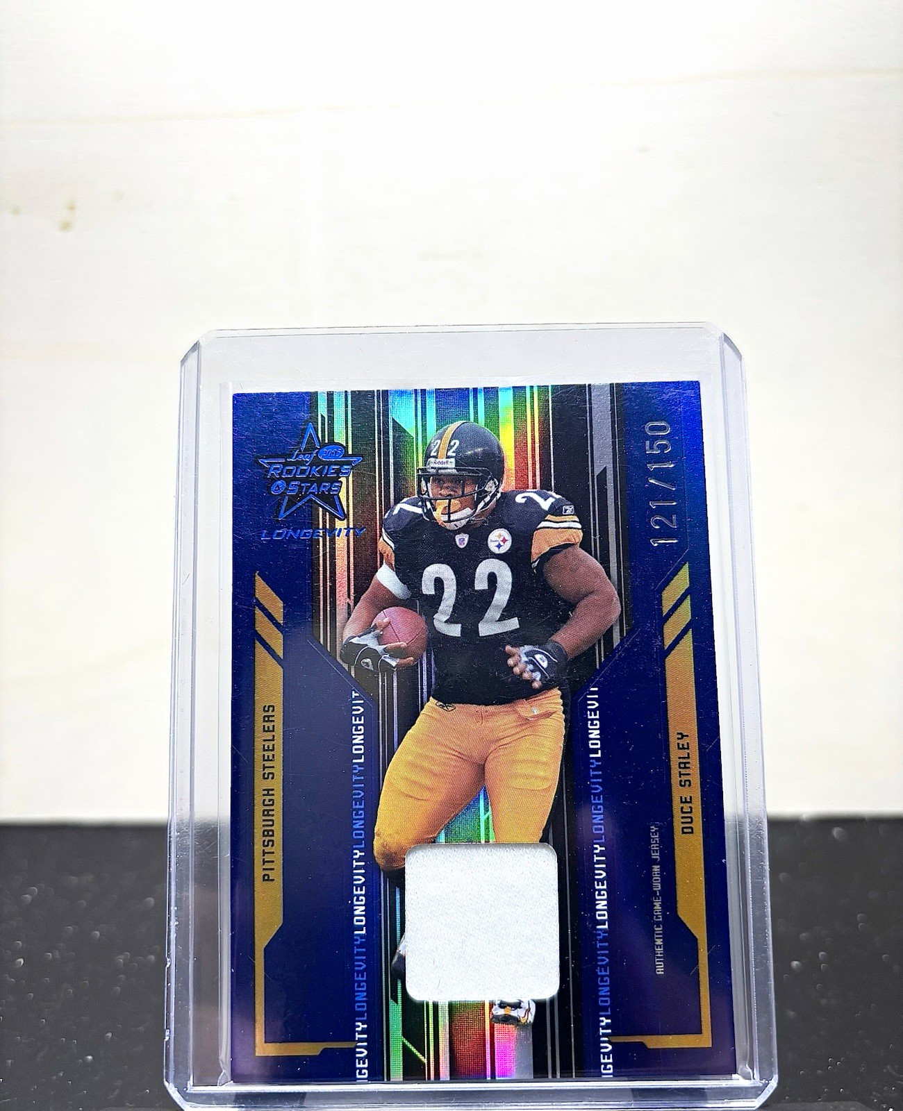 2005 Donruss Rookies & Stars Duce Staley #76 /150 Authentic game worn jersey