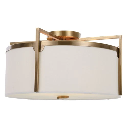 Uttermost 22283 Colfax 3 Light 21"W Semi-Flush Drum Ceiling - Brass - Picture 6 of 7