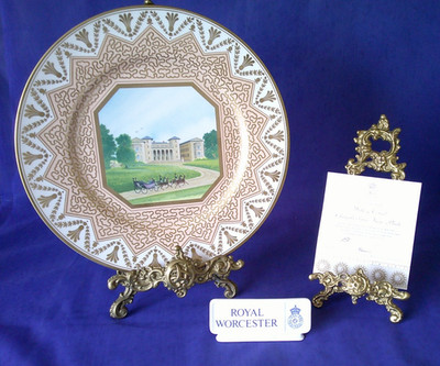 Royal Worcester Ltd Ed Teller Witley Court Chamberlain Ansichtsteller in Schachtel