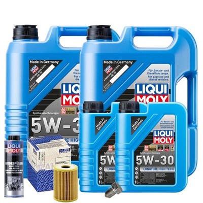 Motoröl 5W30 LIQUI MOLY 12L+MAHLE Ölfilter+Spülung+Ölablassschraube