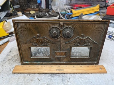 Vintage US post office box door CORBIN DOUBLE EAGLE SIZE #3 CIRCA 1930 EX COND