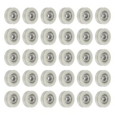 30Pcs 5x21x7mm 605ZZ Carbon Steel U Groove Bearings POM Guide Pulley, Beige