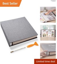120-Page DIY Photo Album with Self-Adhesive Linen Cover - Preserve Your Memories