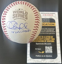 Chris Coghlan (Chicago Cubs) Signed 2016 World Series Baseball JSA COA CK33828￼