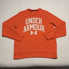 Men  s Under Armour UA Rival Terry Crew Sweatshirt  Size Large  Red-Orange