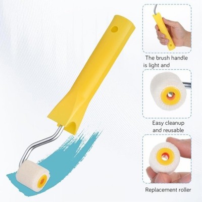 Miniature Paint Roller Set Roll Brush With 4pcs Durability Wool Refills