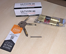Ultion WXM 3 Star Euro Cylinder 35/35 Thumb Turn with 3 Keys (Colour Brass)