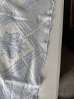 Vintage 50s Wool Blanket Blue Rose Floral Cottagecore Camp Throw — photo 8