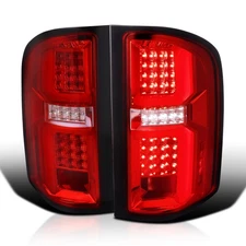 Fits 2007-2013 Chevy Silverado 1500 2500 3500Hd Led Tubes Tail Lights Lamps Pair