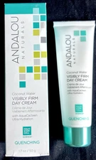 NEW Andalou Naturals Coconut Water Visibly Firm Day Cream NIB 1.7 oz