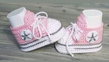 Babyschuhe Chucks Sneakers☆ gestrickt/gehäkelt 10 cm  Viele Farben