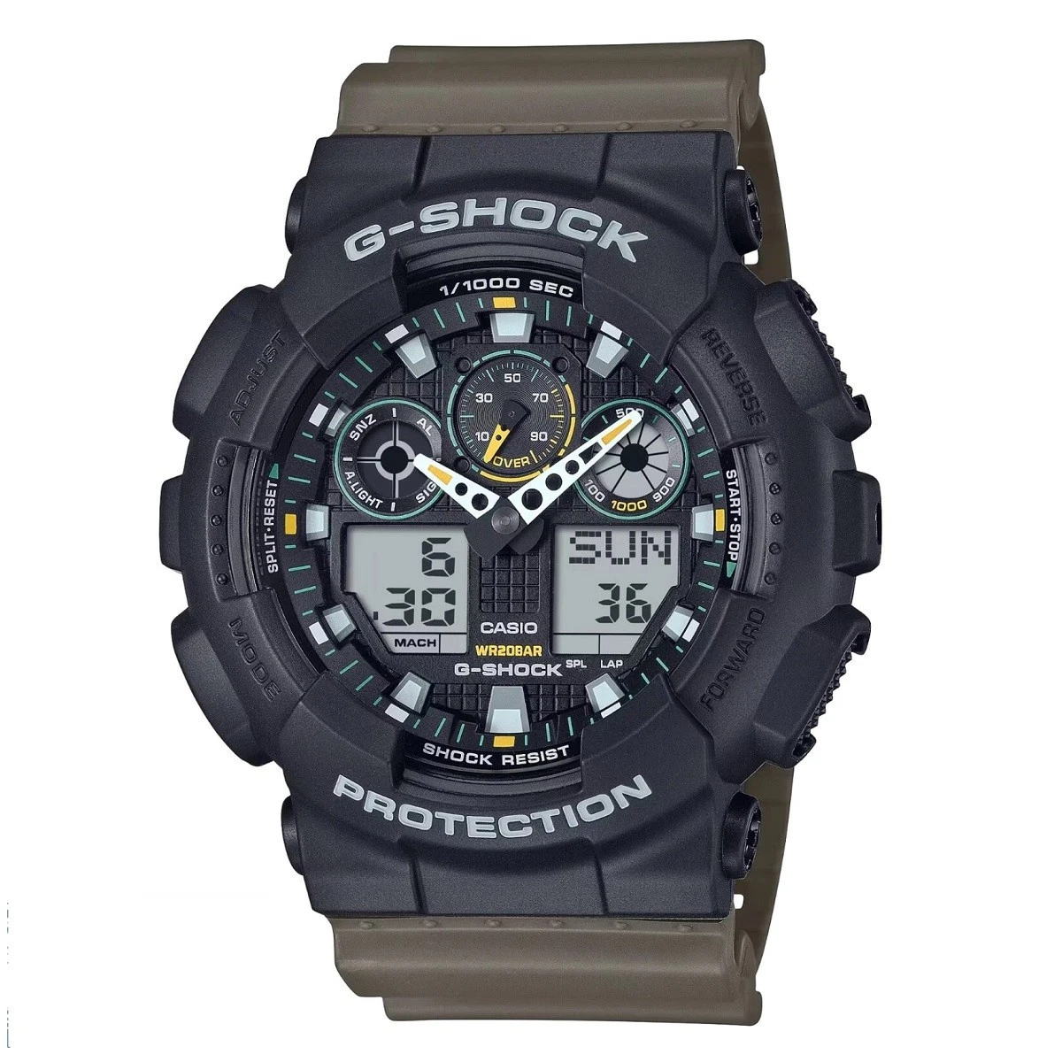 Reloj Casio G-Shock GA-100TU-1A3ER Negro Militar 20 Bar
