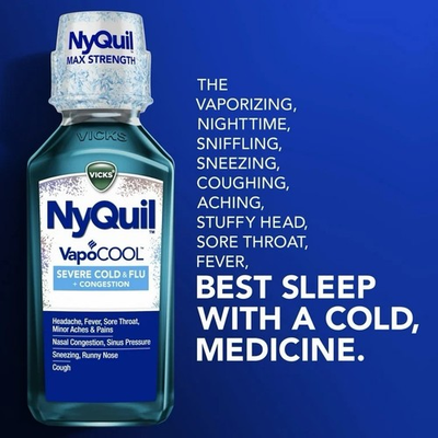#ad NyQuil Severe Cold and Flu Liquid Cold Medicine for Adults VapoCool 12 oz $7.00