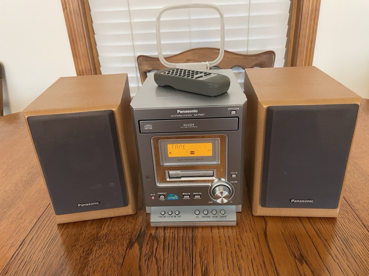 M0308D1 未開封★Panasonic マルチメディアオーディオシステム Panasonic MASH CD Stereo System SA-PM07 AM FM CD Cassette With