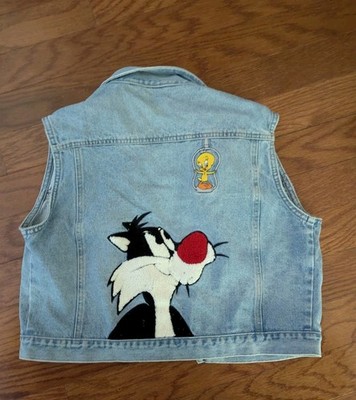 Vintage 90s Warner Bros Looney Tunes Tweety and Sylvester Vest Size L