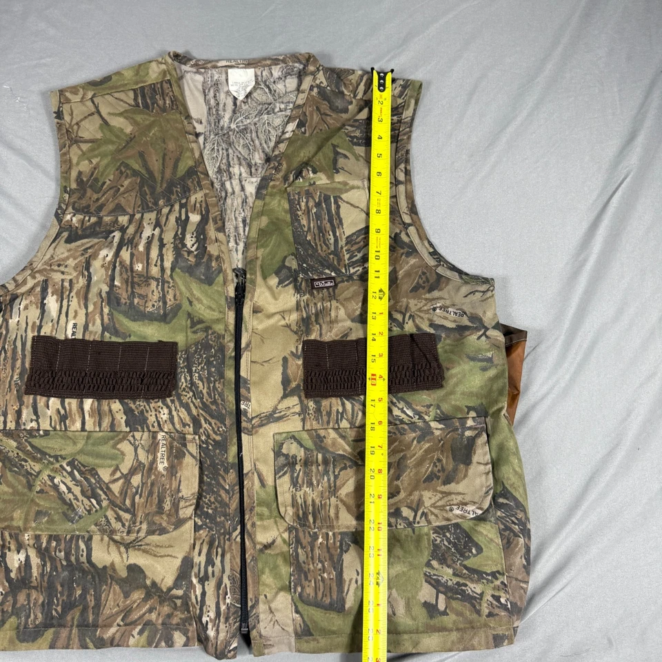 Walls Hunting Shooting Vest Mens Large Green RealTree Gamebag Sleeveless Zip Up - Image 4 of 4