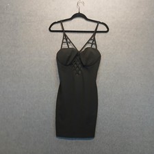 Black cutout mini dress Med gothic 90s y2k chic LBD fairy punk lana del rey