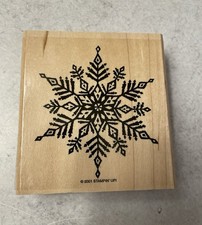 Stampin' Up Large Snowflake 2001 Christmas Ink Rubber Stamp Wood Never Used