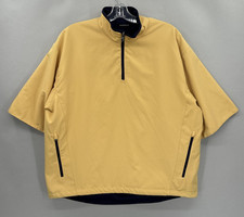 Zero Restriction Pullover Mens Large Navy Yellow Reversible Golf Wind Rain Shell