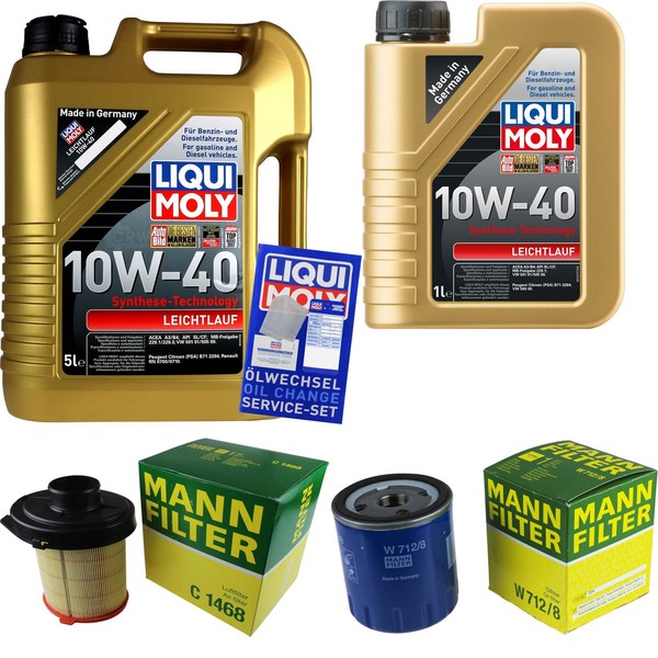 Mann Inspektionspaket 6L Liqui Moly 10W-40 FüR Peugeot 106 II 1.0I 1.1I-image