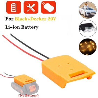 DIY Power Wheels Adapter For Black+Decker 20V Battery For Robotics Toys Use NEW