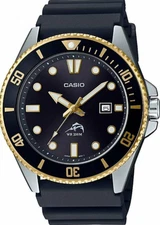 Casio MDV-106G-1A Men's Duro 200 Diver's Watch MDV106G-1AV, Black Strap- New!!