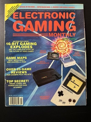 EGM Electronic Gaming Monthly #2  Vintage 1989 Nintendo Power CARDS Retro 16 Bit