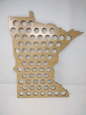 Minnesota State Wood Beer Bottle Cap Map Holder Wall Display Decor Guy Gift