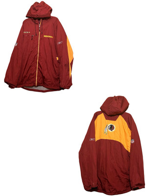 Washington Redskins Commanders Reebok NFL Full Zip Jacket Coat XL Fleece Lined