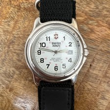 Swiss Army Victorinox 87868 Officer's Watch White Dial Date 100M Swiss Made