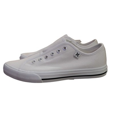 White Slip White Canvas Trainers Womens Hurley Ladies Size Chloe