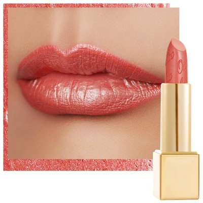 OULAC Lippenstift Metallic Glanz Finish Koralle Glitzer Lippenstift mit Lang