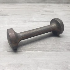 Vintage 1 Pound Bun Head Cast Iron Dumbbell Weight Paperweight 