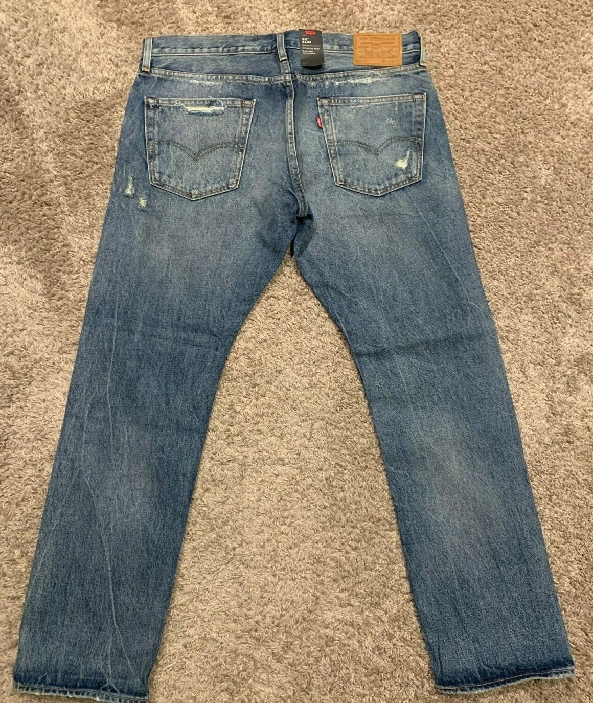 Levi's 511 Premium Selvedge Slim Fit Ripped  Destructed Jean Men's 36X30 RT$148 thumbnail 3