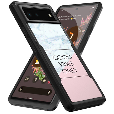 For [Google Pixel 6 (2021)][DUAL TACTICAL][Hybrid Two Piece Case] Slim Shell