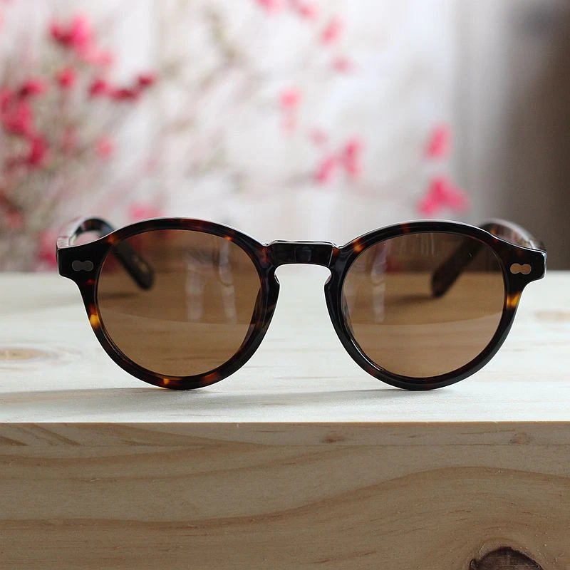 Nuevo Redondo Marrón Polarizado Gafas de Sol Hombres Mujeres Gafas Tortuga UV400 Foto 2 de 3