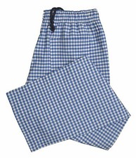 New Chef Trousers Check 100% Cotton 3 Pockets Elasticated Chef Check Trousers UK