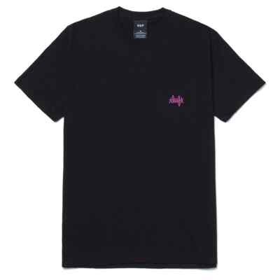 Huf Worldwide Skateboard Shirt T-Shirt Tee Eric Haze Script Pocket Black in M