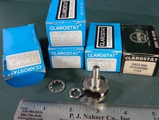 Clarostat Potentiometers 53C5-100K-S (3) 53C3-2500-S 53C3-50K All NOS