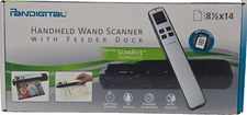 Pandigital Handheld Wand Scanner With Feeder Dock Red -OPEN BOX